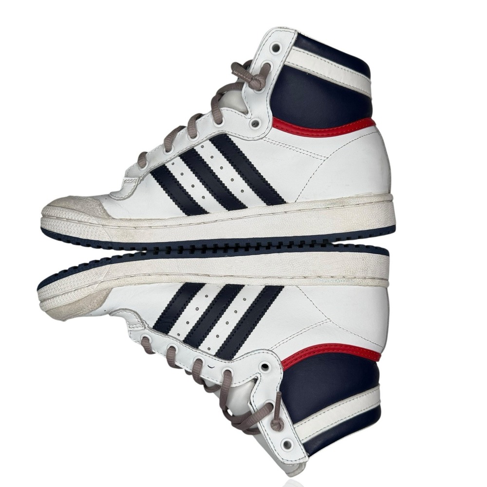 Adidas Originals Top Ten Hi Trainers White Blue Red D74481 Men's Size‎ 6 - Picture 7 of 10